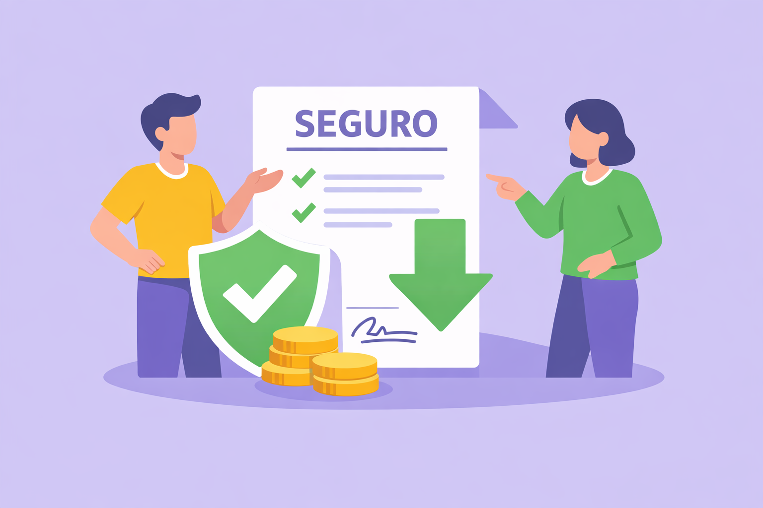 Ilustración de ahorro en seguros